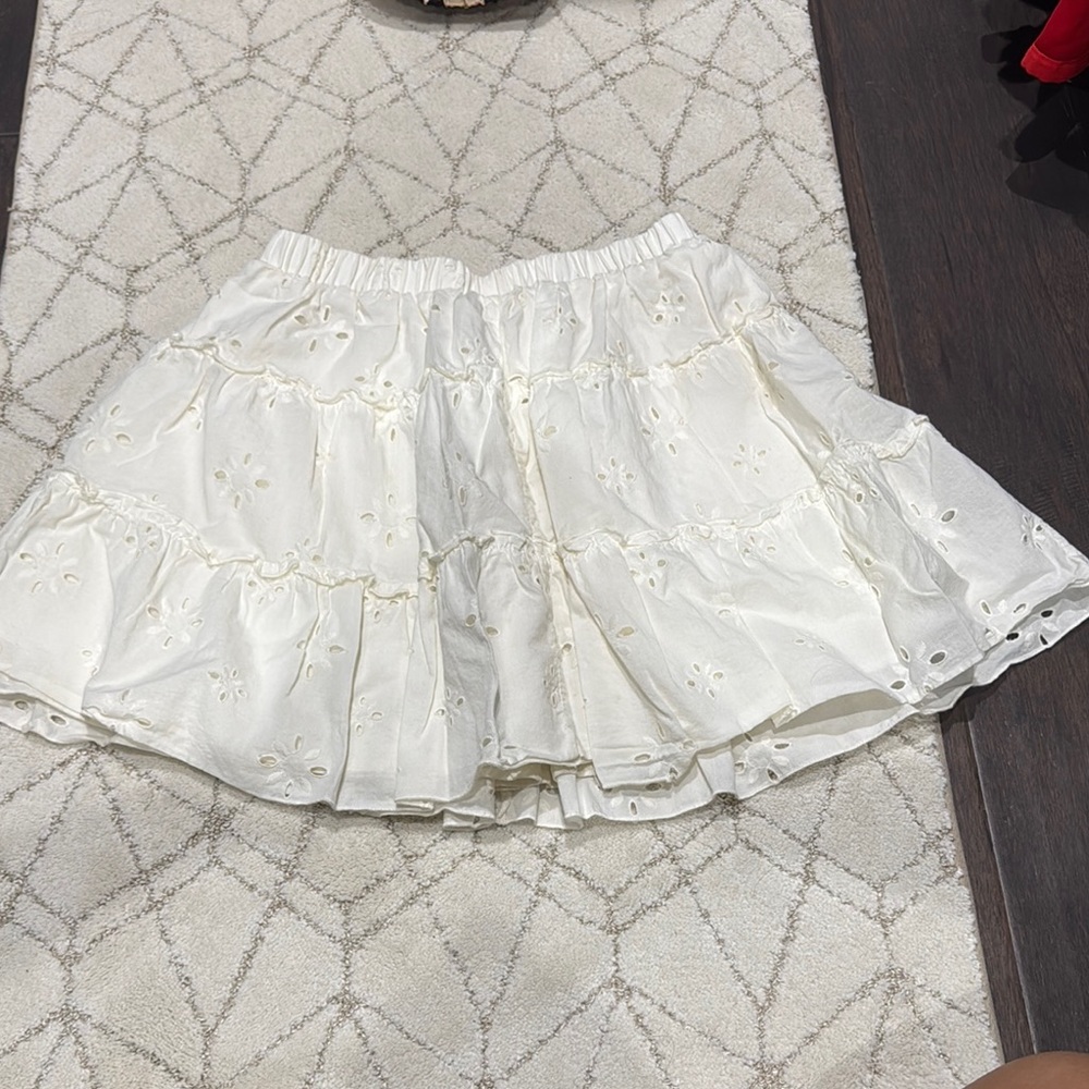 Elegant White Eyelet Skirt